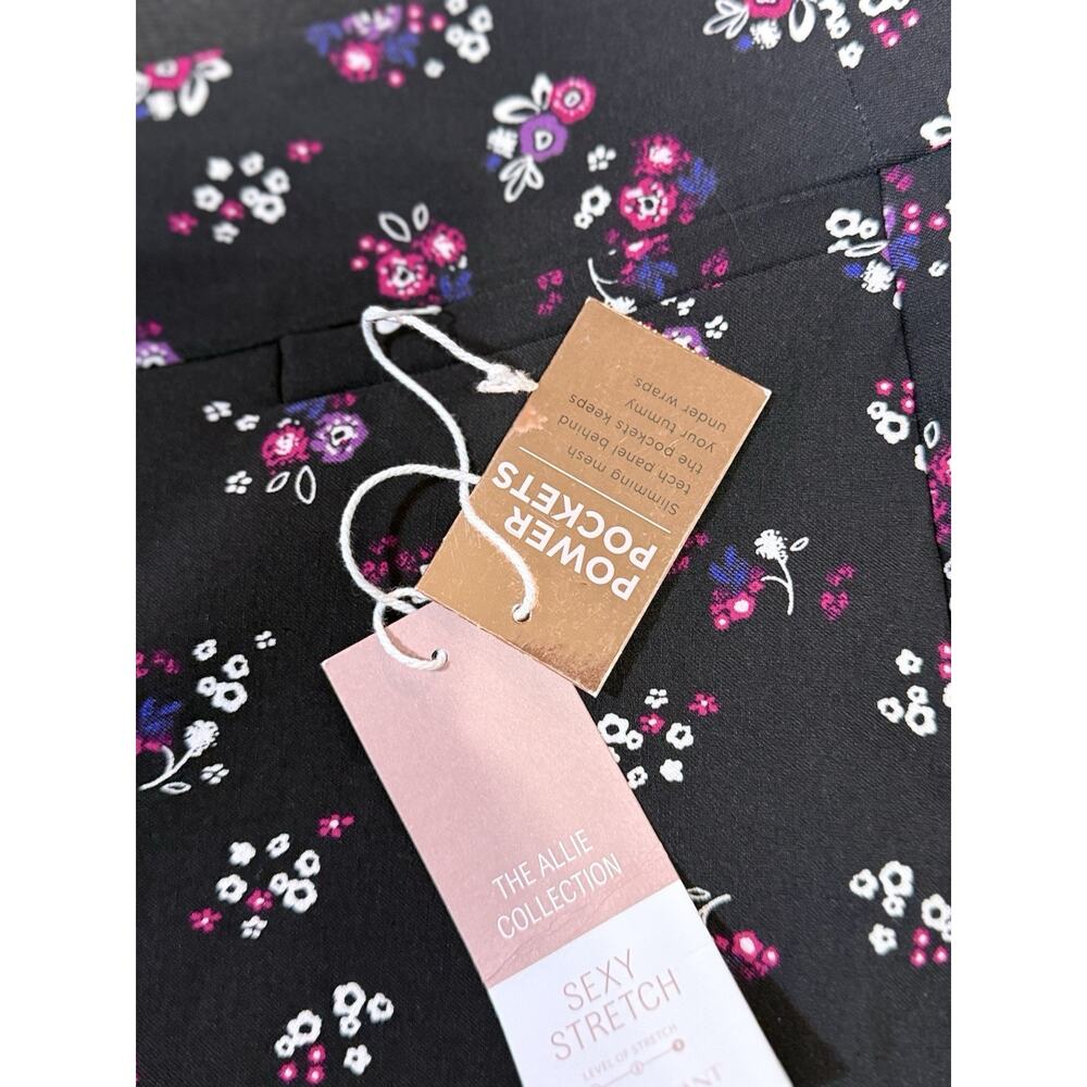 Lane Bryant The Allie Skinny Ankle Pants Women 16 Reg Black Floral Stretch NWT - Picture 3 of 10